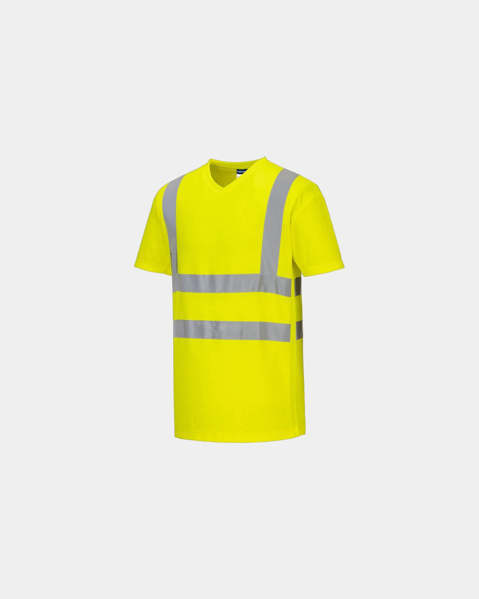 T-shirt collo a V inserti in rete da personalizzare - Giallo